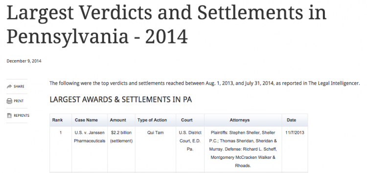 top,pa,pennsylvania,verdict,settlement,johnson,johnson,j,and,janssen,risperdal,whistleblower,qui,tam,legal,intelligencer,stephensheller